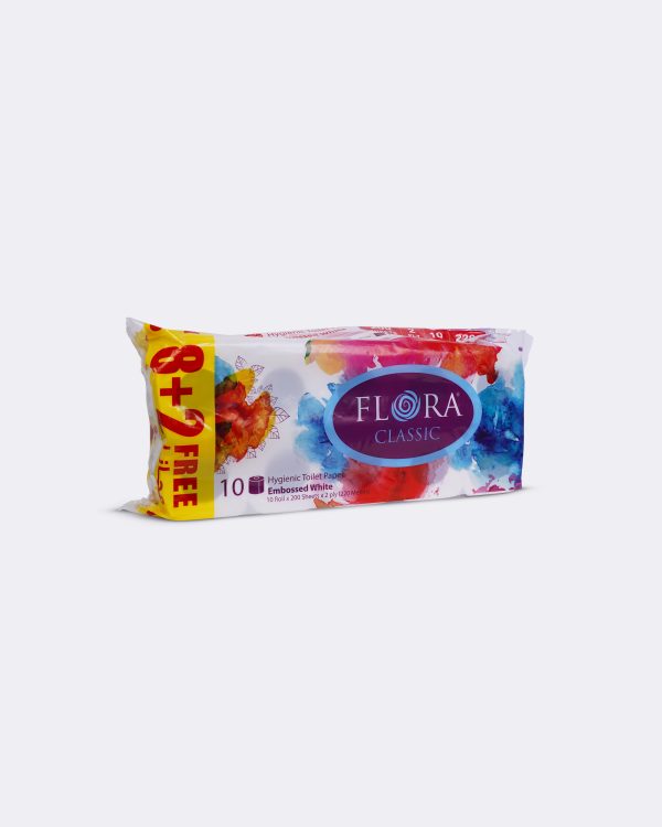 Flora Classic 200 Sheets - 2Ply X 200 Sheets X 10 Rolls