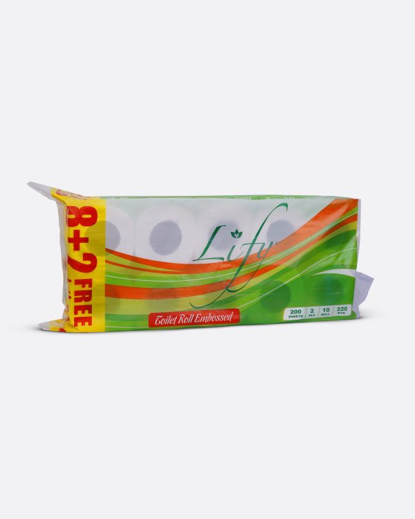 Lify 200 Sheets - 2Ply X 200 Sheets X 10 Rolls